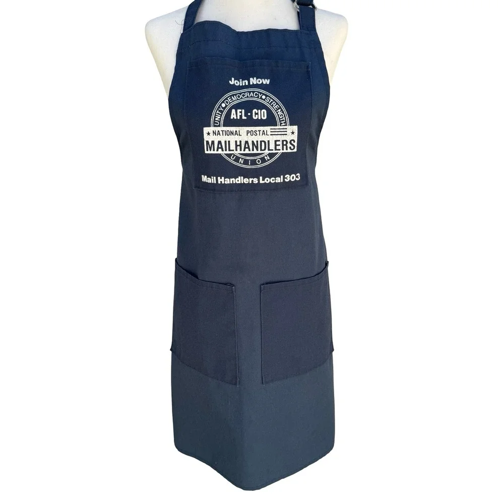 National Postal Mail Handlers Union Local 303 Navy Canvas Work Apron Pockets